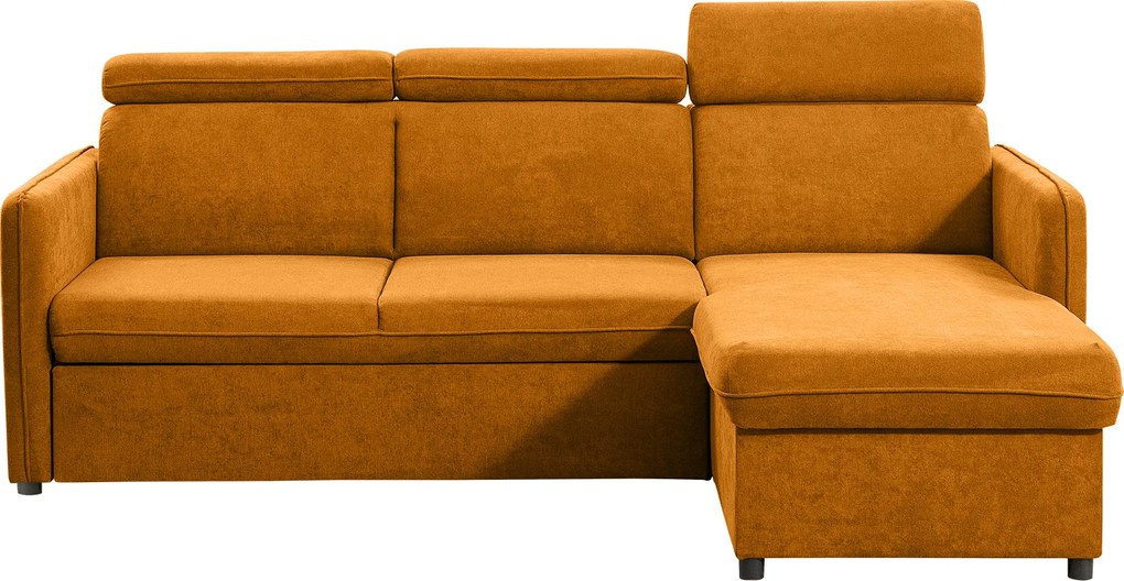 Kinyitható ülőgarnitúra, mustárszínű, ALECHANDRO A ROH