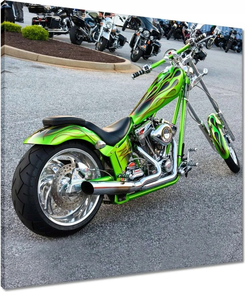 Vászonkép 60x60 Lime chopper Motor