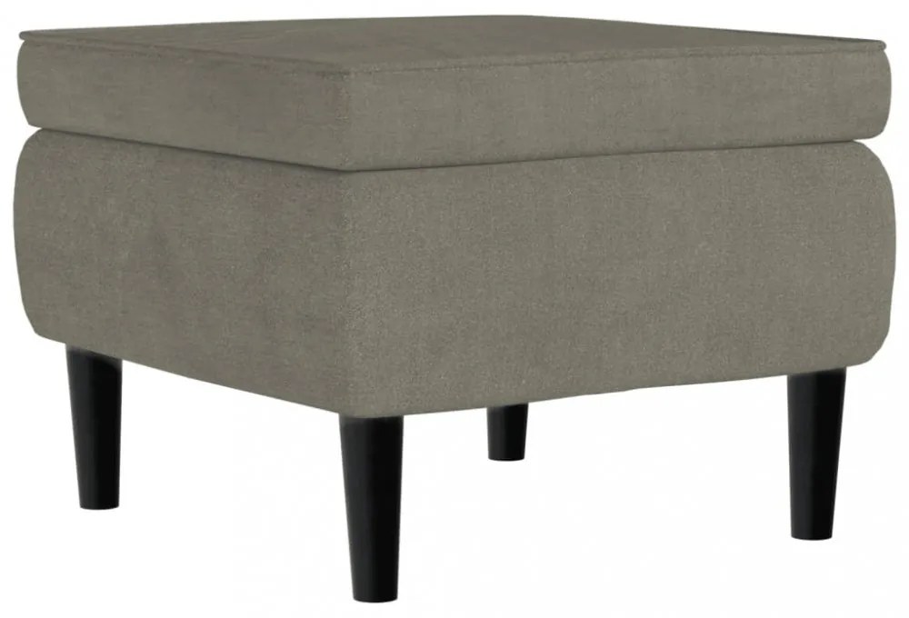 világosszürke bársony zsámoly falábakkal