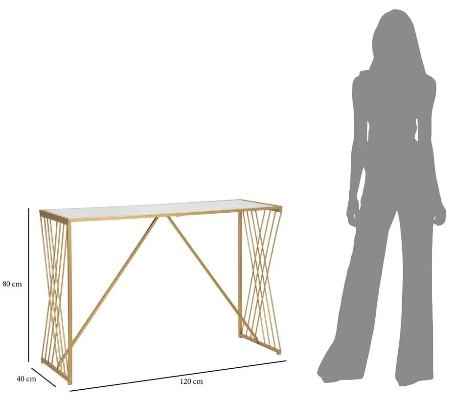 Aranyszínű konzolasztal 40x120 cm Easy – Mauro Ferretti