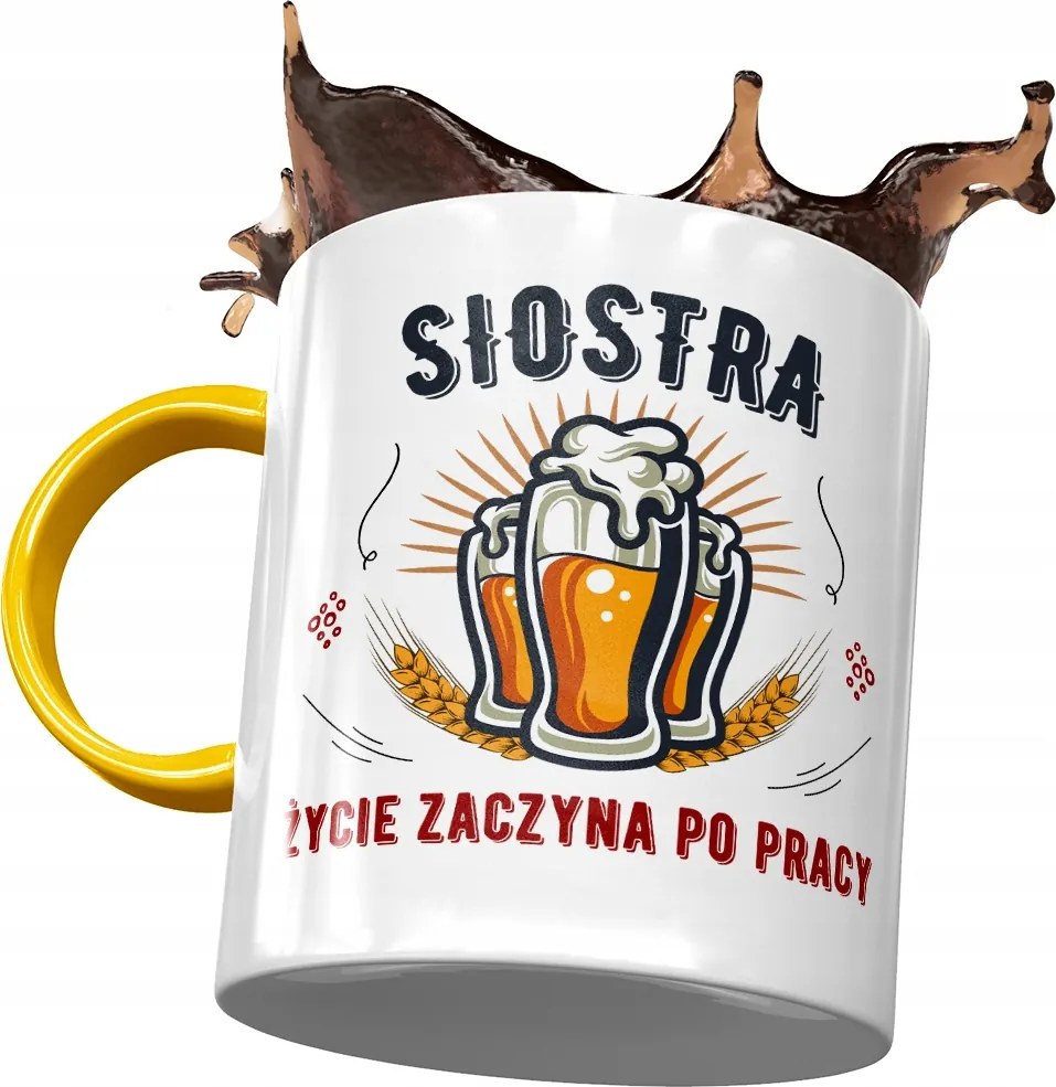 Sárga Bögre Nővérnek Születésnapra Ajándék Nyomtatott Fotóval