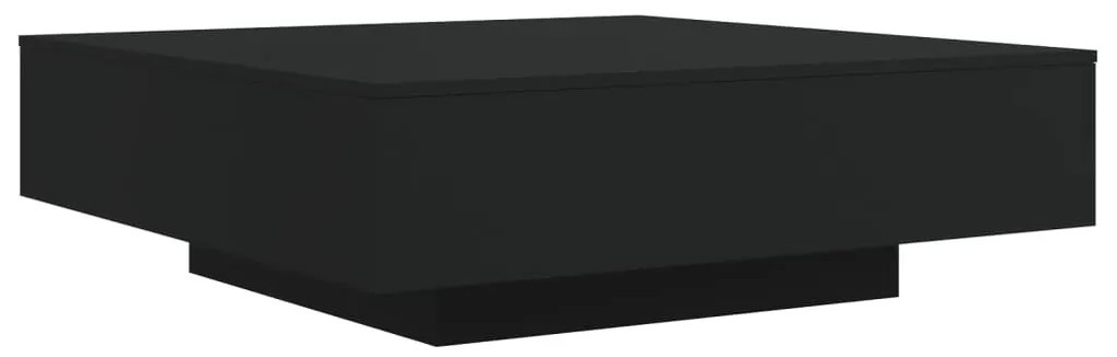 Fekete dohányzóasztal LED-lámpákkal 100 x 100 x 31 cm