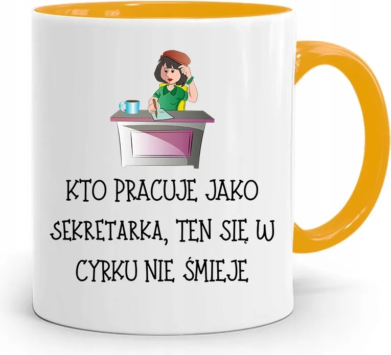 Sárga Bögre Ajándék Titkárnőnek A Cirkuszban Nem Nyomtatott Fotóval