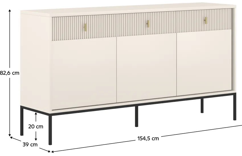 MAGIRA 3D3S komód, krém