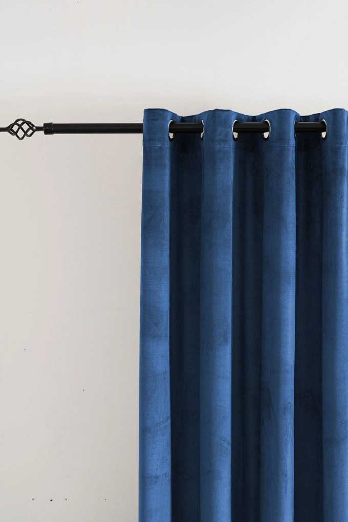 Sötétítő függöny ELVIO VELVET 140x250 cm, tengerészkék Felfüggesztés: Fém gyűrűk