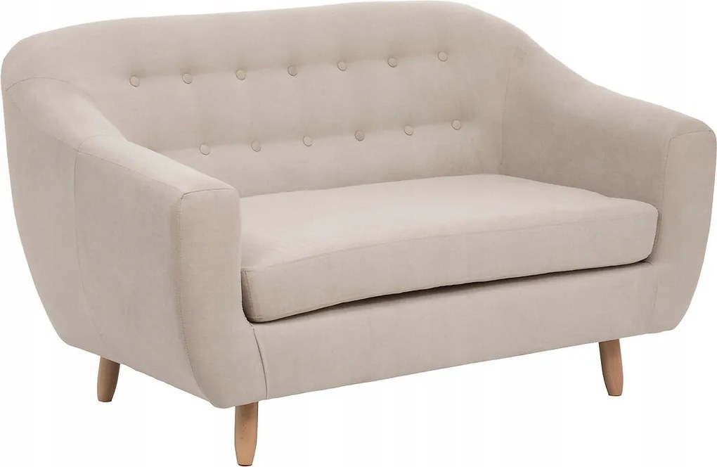 2 személyes kanapé Retro bézs kanapé 150x87x82cm szövet rövid lábak fotel