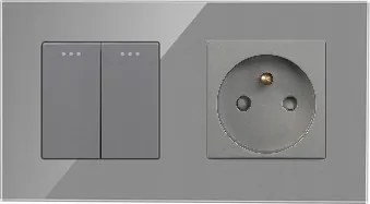 Mechanikus Billentyűkapcsoló 2K Dupla Üveg Aljzat