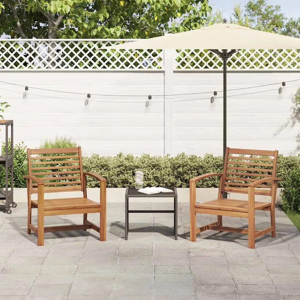 Kerti székek 2 pcs Természetes 60 x 65 x 76.5 cm Tömör tíkfa