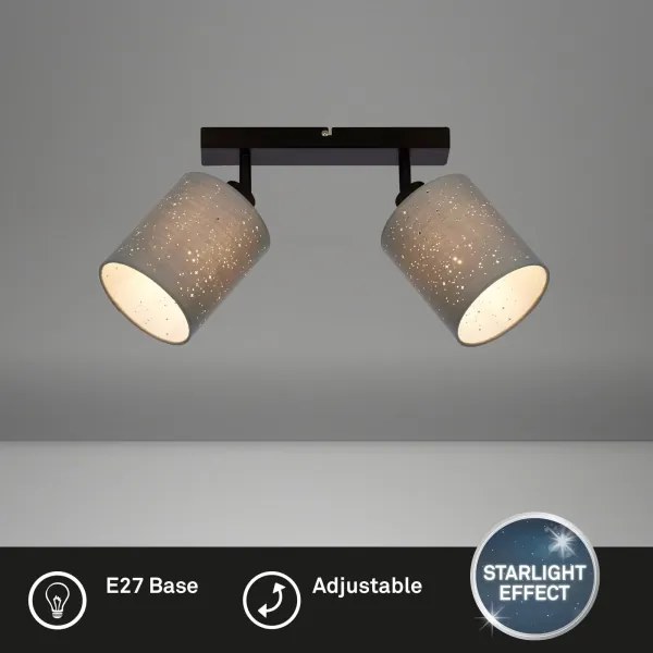 Briloner 2078-024 - Spotlámpa SPOTLIGHT 2xE27/25W/230V szürke/fekete