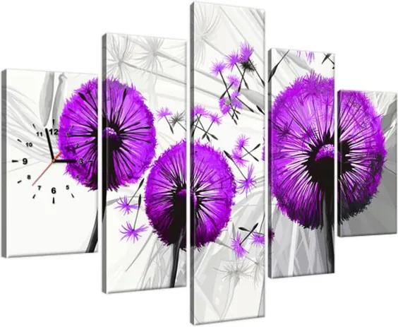 Órás falikép Gyönyörű lila pitypangok 150x105cm ZP4026A_5H