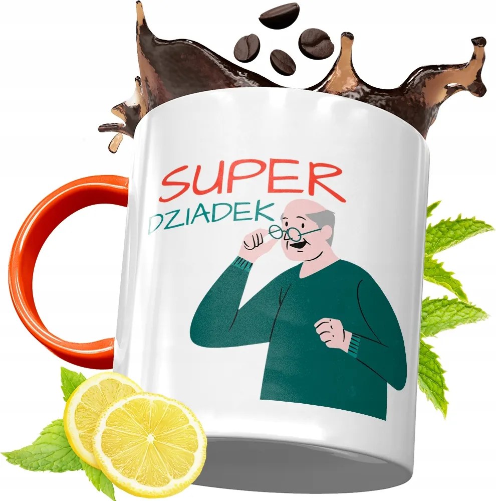 Narancssárga Bögre Nagypapának Ajándék fényképes nyomtatással