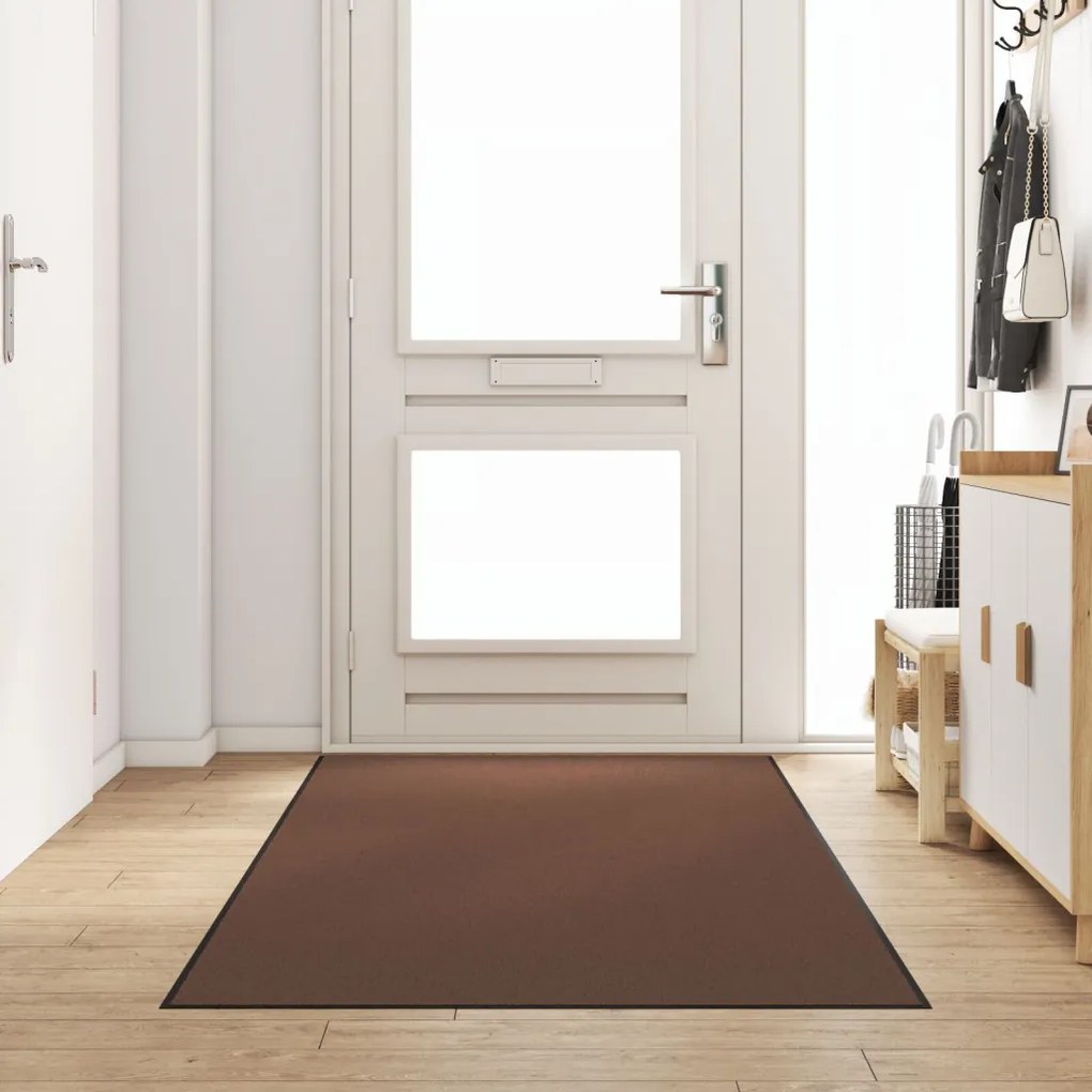 Ajtószőnyeg Barna és fekete 120 x 300 cm Polipropilén és vinil