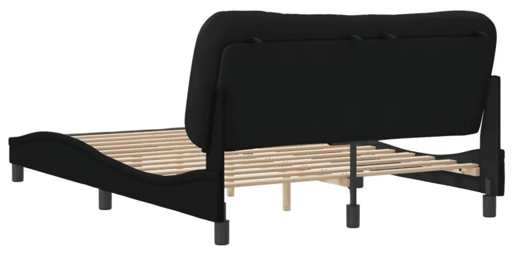 fekete szövet ágykeret matrac nélkül Hvar 140x200 cm