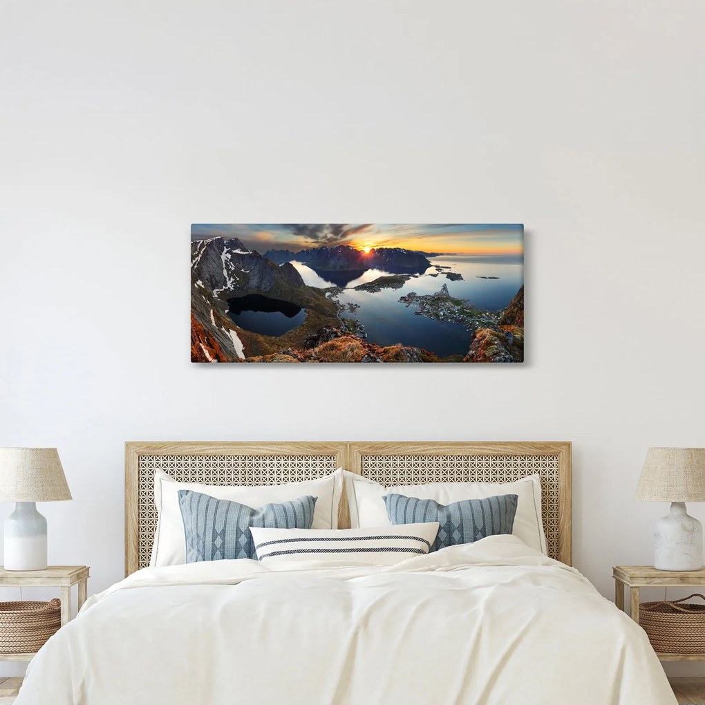 Kép - Hegyi táj, Norvégia (120x50 cm)