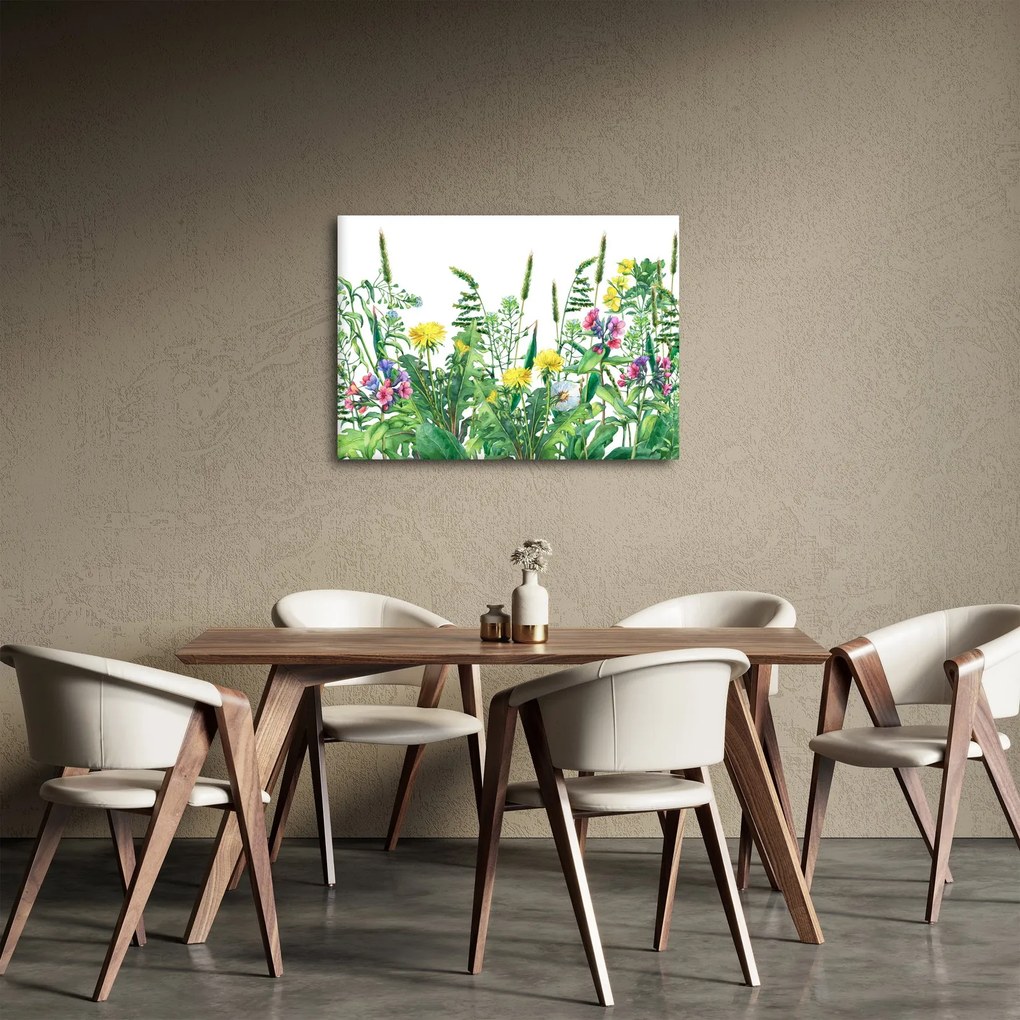 Kép - Festett réti virágok (70x50 cm)