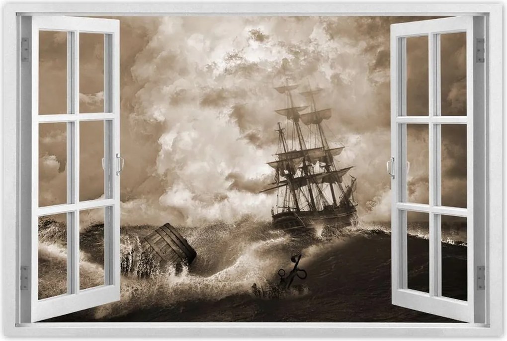 Poszterek 60x40 Vihar Tenger Hajó Tájkép