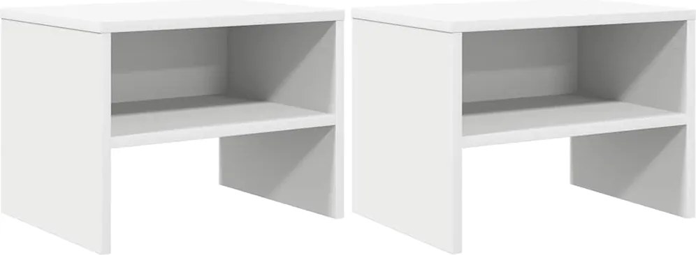 vidaXL 2 db fehér szerelt fa éjjeliszekrény 40 x 30 x 30 cm