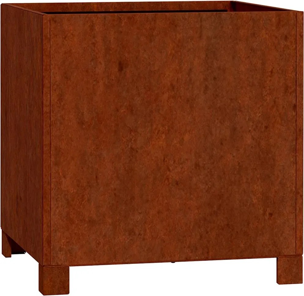 vidaXL rozsda színű corten acél növénytartó lábbal 40 x 40 x 40 cm