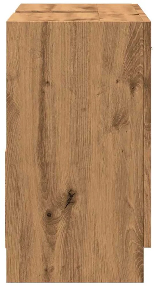 kézműves tölgy színű szerelt fa mosdószekrény 63 x 30 x 54 cm