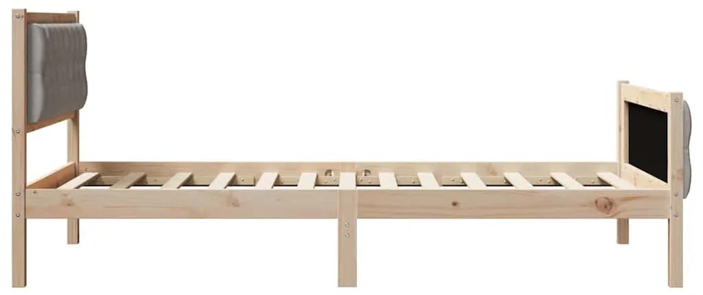 Ágykeret fejtámlával Tópszínű 100 x 200 cm Tömör fenyőfa