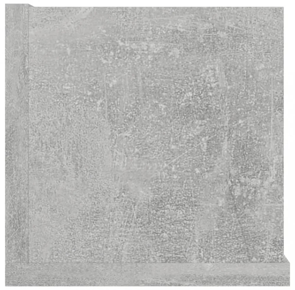 betonszürke szerelt fa CD-tartó fali polc 100 x 18 x 18 cm