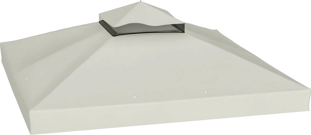 Outsunny Pót Napernyő 3 x 3 m-es Pavilonhoz, vízlepergető Pavilon Tető, Két szintes Pót Fedezék Kert Pavilonhoz, Oxford Szövet Pót Alkatrészek, 370 g/