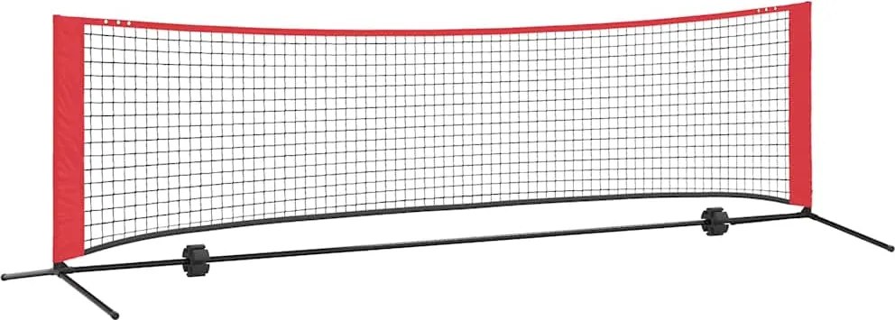 vidaXL Tenisz háló Fekete és piros 301 x 90,5 x 87 cm Poliészter
