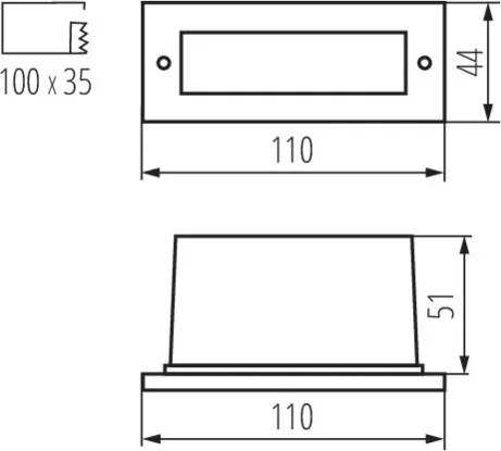 KANLUX 26463 TACI Kültéri Falba Építhető Lámpa LED