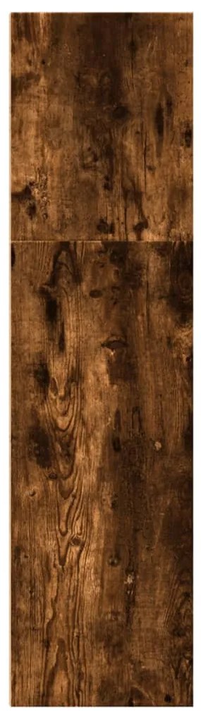 füstös tölgy színű szerelt fa könyvszekrény 40 x 30 x 114 cm