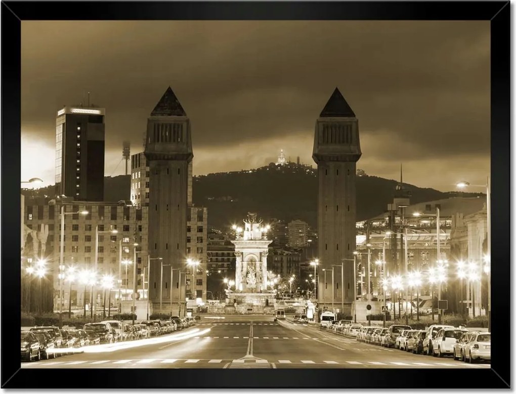 Poszterek keretben 40x30 Barcelona Panoráma