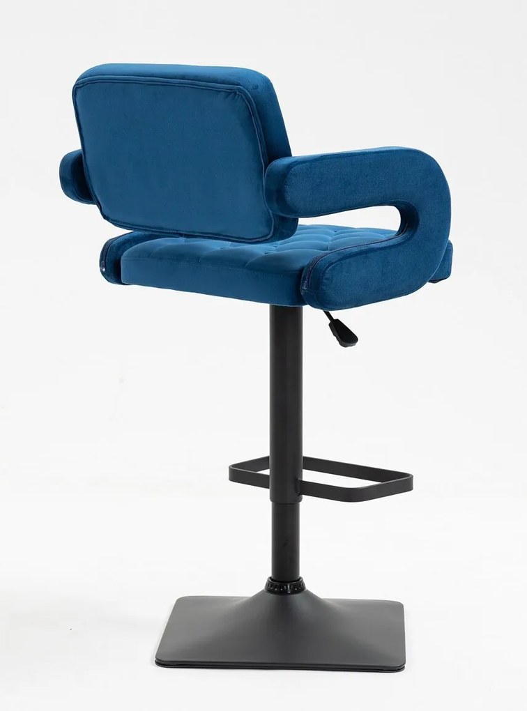 HR8403KW Tengerkék modern velúr szék fekete lábbal