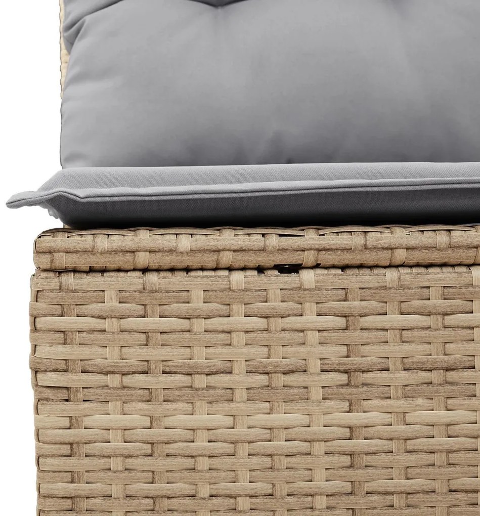9 Darabos Kert Sofa Szett Párnákkal Bézs Poli Rattan, 2-Fős Kert Sofa Párnákkal Bézs Poli Rattan