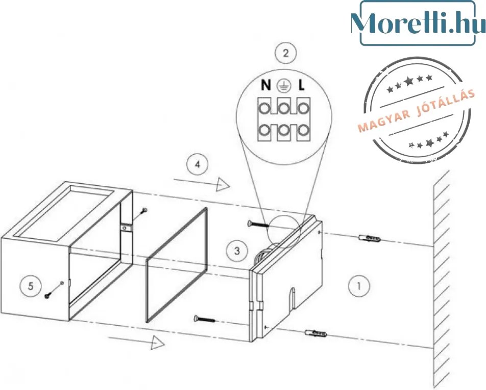 Kültéri Fali Lámpa Antracit TONY PALNAS 66001388
