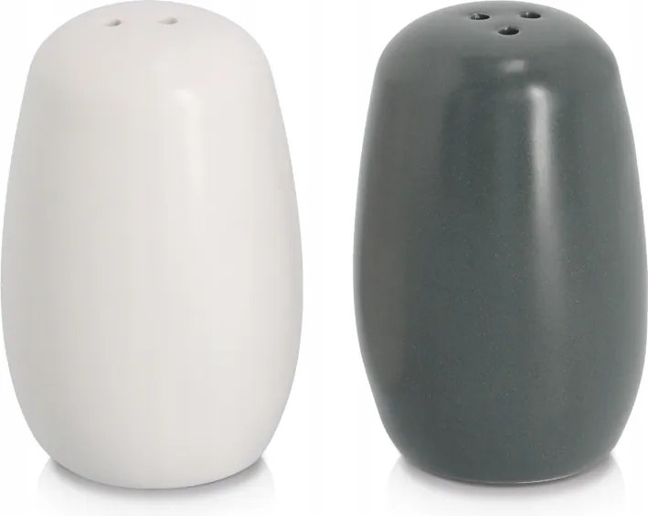 Só- és borsszóró szett, 2 részes, kerámia, anthrazit/weiß,