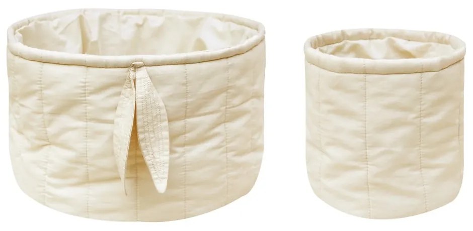 Krémszínű textil gyerek tárolódoboz szett 2 db-os ø 30x20 cm Bambie Natural – Lorena Canals
