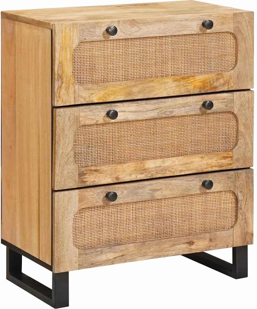 vidaXL Széf Barna 60 x 33 x 75 cm Tömör Mangófát