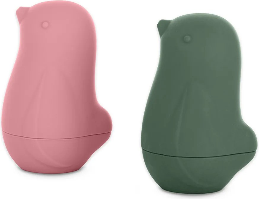 PETITE&MARS Szilikon fürdőjáték Love birds Rose Green 6hó+