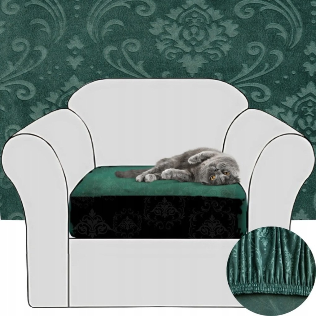 Kanapé Huzat Fotel Ülés Háttámla Velúr Dombornyomott Dísz