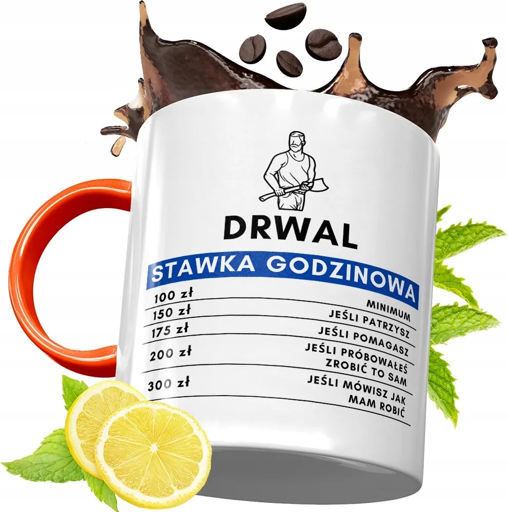 Narancssárga Bögre Favágónak Ajándék fényképes nyomattal