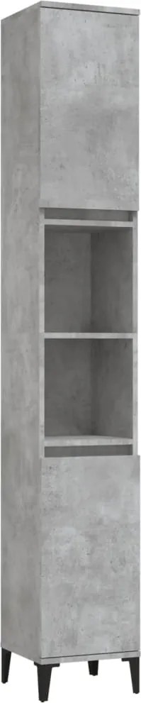 vidaXL betonszürke szerelt fa fürdőszobaszekrény 30 x 30 x 190 cm