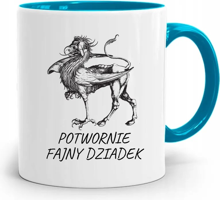 Kék Bögre Szörnyen Vagány Nagypapa nyomott mintával