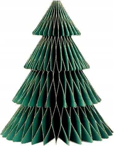 Papír karácsonyfa díszek asztali öko dekoráció 9x20/13x30cm, 2db