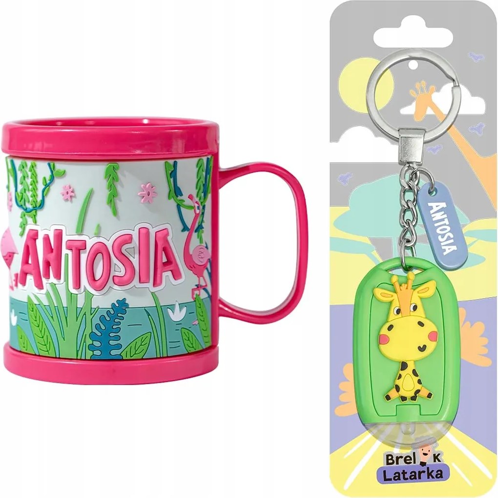 Gyereknapi Ajándék Műanyag Bögre Gyerekeknek Név Antosia Kulcstartó 3D