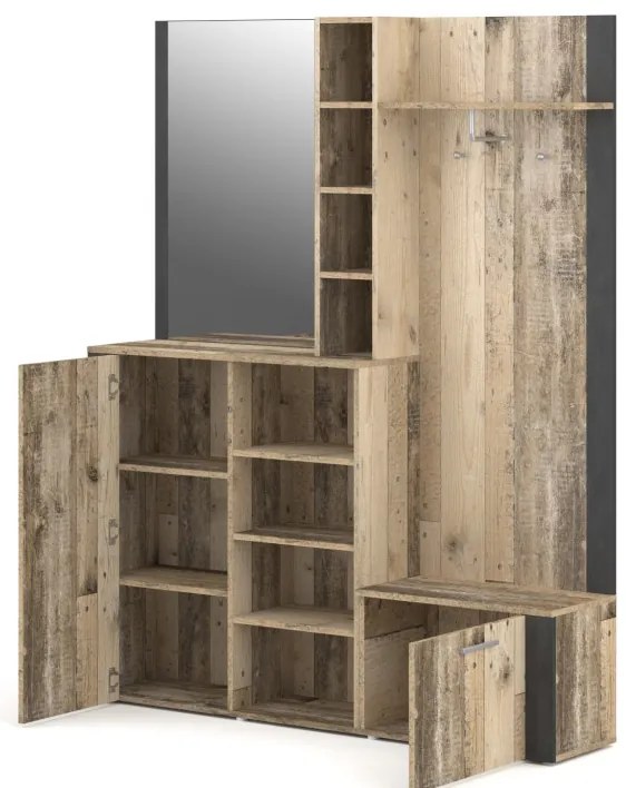 Előszolbabútor Világos Öregtölgy / Antracit Színben. Barry