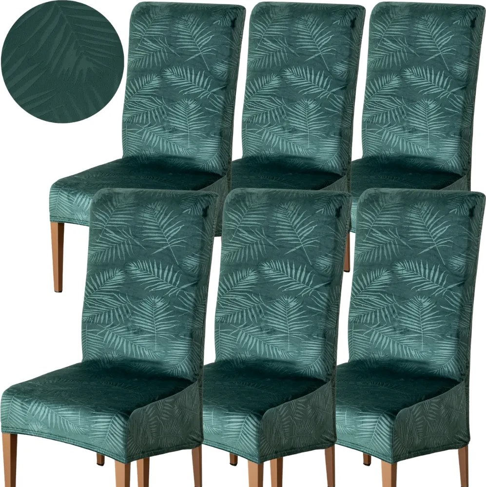 6 Db-os Székhuzat Szett Velúr Hosszúkás Szék Velúr Oeko-tex