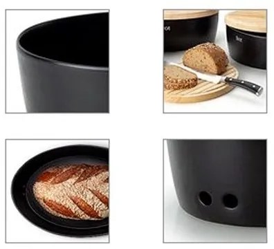 Continenta C3730 - Kenyértartó 13,5x30 cm fekete/bézs