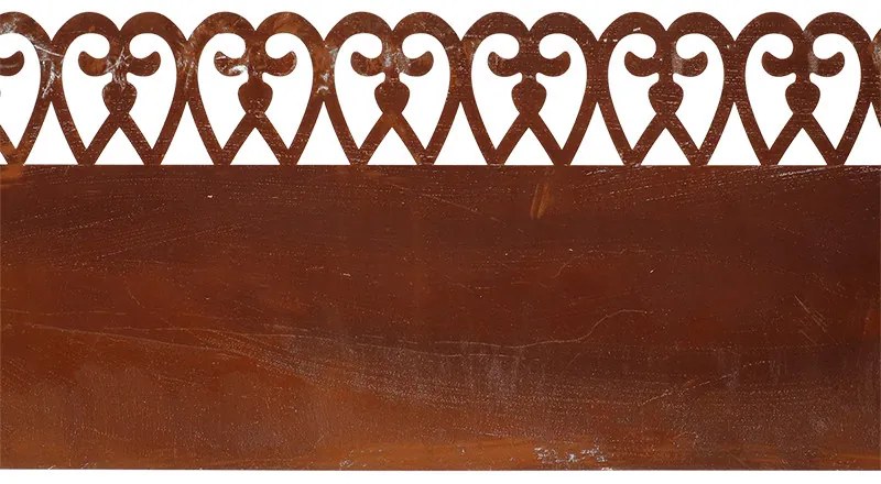 Rusztikus stílusú fém ágyásszegély, gyepszegély, 480 x 20 cm