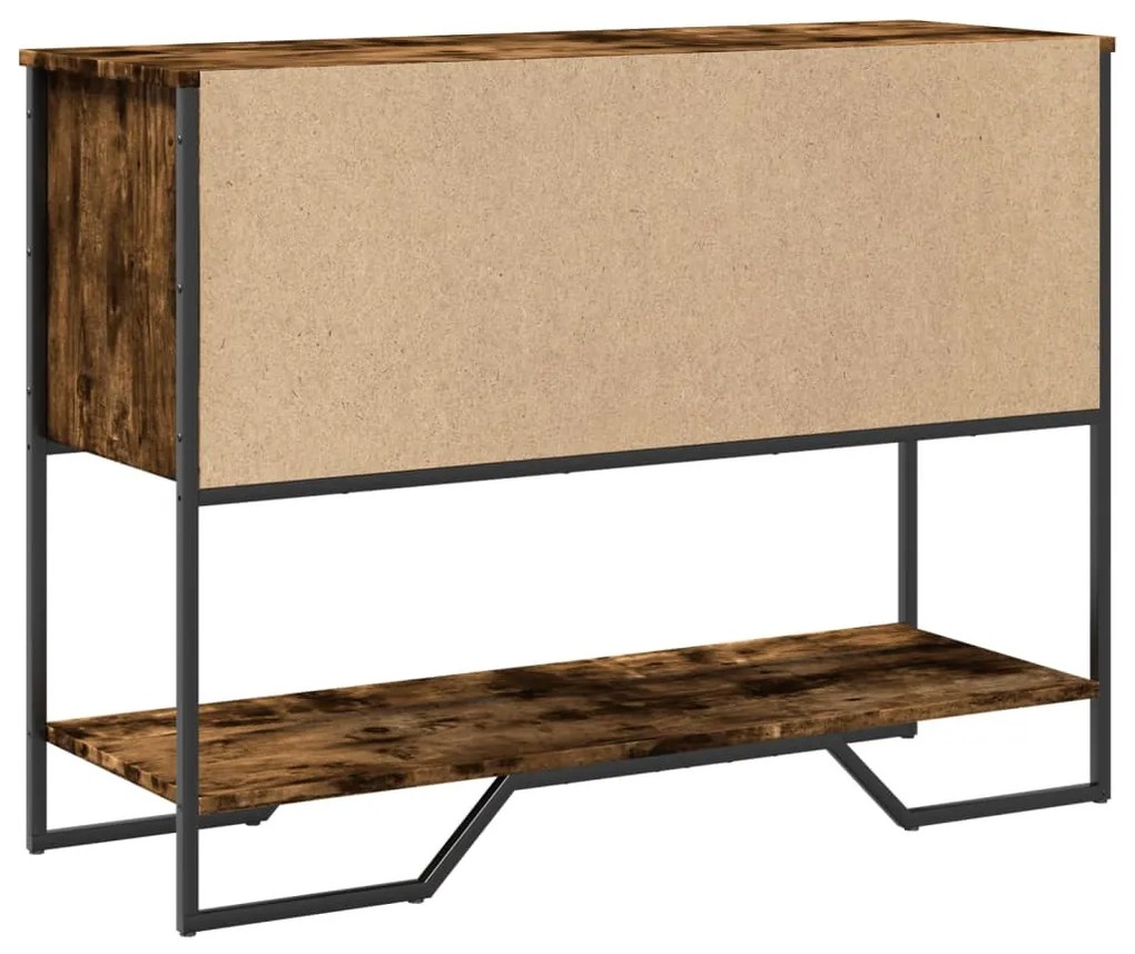 füstös tölgy színű szerelt fa tálalóasztal 100x35x74,5 cm