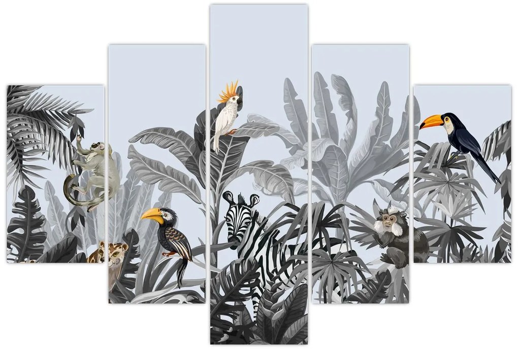 Kép - Illusztrált dzsungel (150x105 cm)