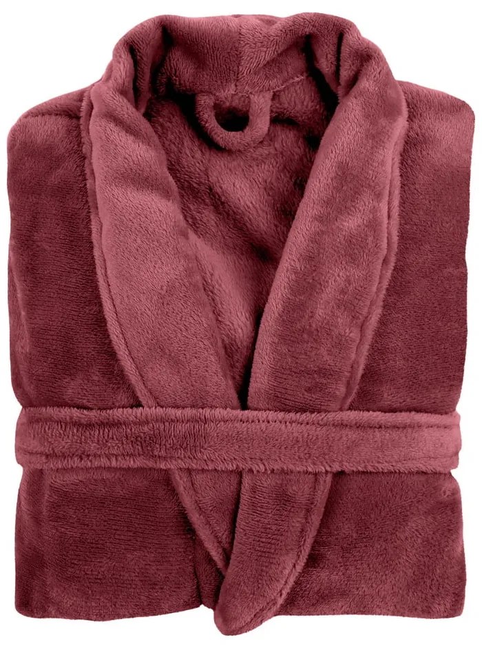 Cozy piros plüss fürdőköpeny, L/XL - Tiseco Home Studio